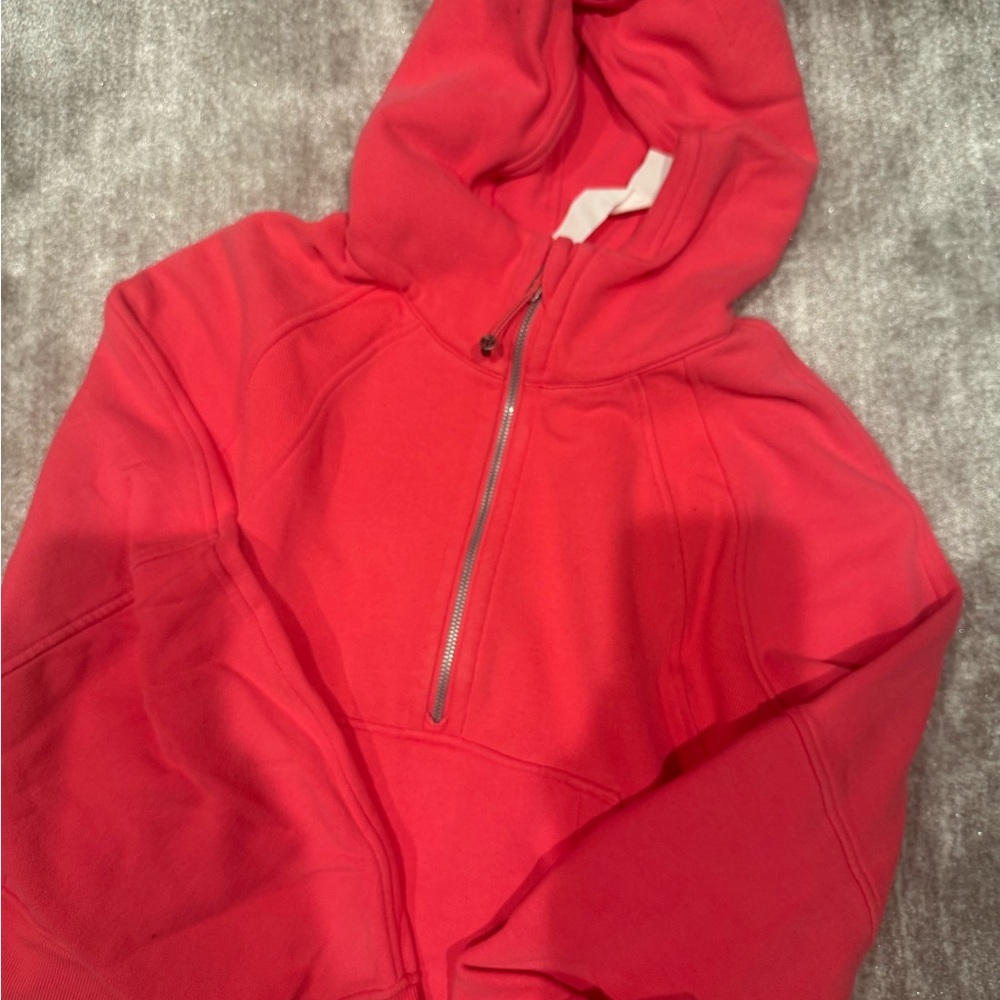 Hot pink lulu lemon scuba half zip hoodie sweatshirt size M/L LIKE NEW!